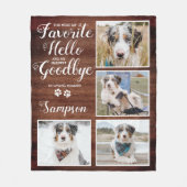 ペット素朴パーソナライズされた記念写真コラージュ フリースブランケット (正面)