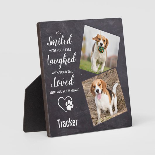 ペット素朴パーソナライズされた記念写真 フォトプラーク (正面)