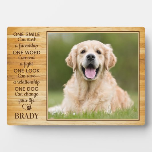 ペット素朴フォトドッグ恋人引用文記念KEEPSAKE フォトプラーク (正面)
