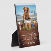 ペット素朴メモリアルドッグ遺失記念4写真 フォトプラーク (側面)