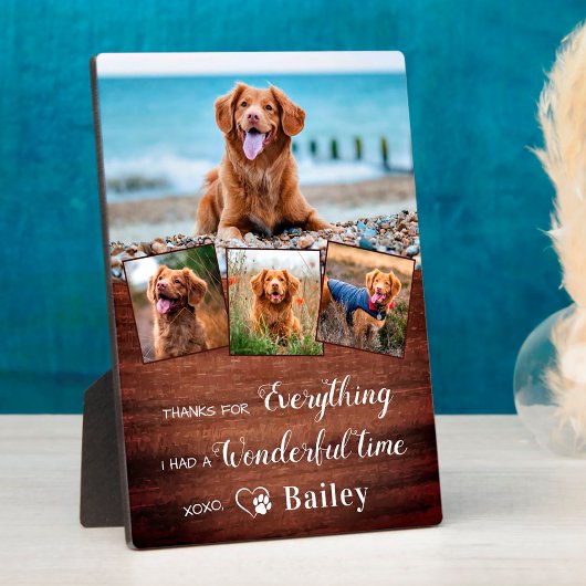 ペット素朴メモリアルドッグ遺失記念4写真 フォトプラーク