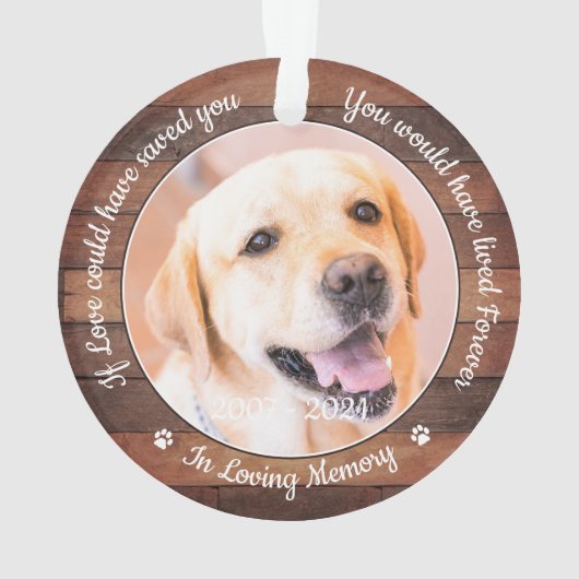 ペット素朴メモリアルドッグ2写真悔やみや弔慰 オーナメント (裏面)