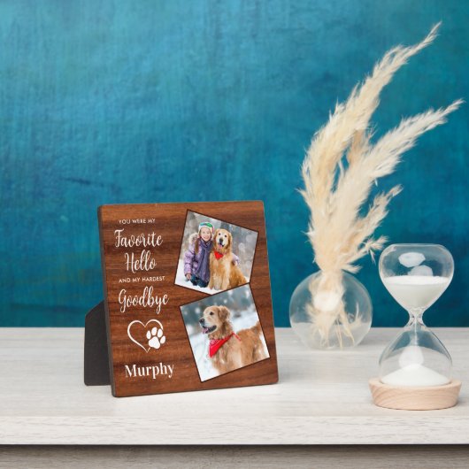 ペット素朴メモリアルパーソナライズされた写真を手でプリント フォトプラーク (インサイチュ)