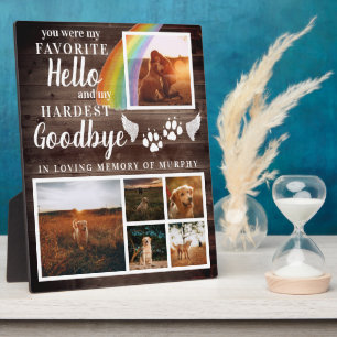 ペット素朴メモリアルパーソナライズされた写真を手でプリント フォトプラーク