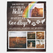 ペット素朴メモリアルパーソナライズされた写真を手でプリント フリースブランケット (正面)