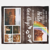 ペット素朴メモリアルパーソナライズされた写真を手でプリント フリースブランケット (正面(横))