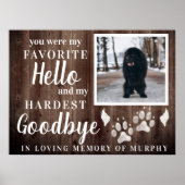 ペット素朴メモリアルパーソナライズされた写真を手でプリント ポスター (正面)