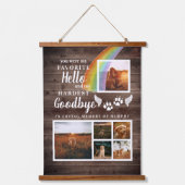 ペット素朴メモリアルパーソナライズされた写真を手でプリント 吊り下げ型タペストリー (正面)