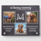ペット素朴メモリアルペットロス悔やみや弔慰3写真 フォトプラーク (正面)