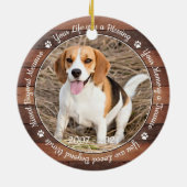 ペット素朴メモリアルペットロス記念犬の写真 セラミックオーナメント (裏面)