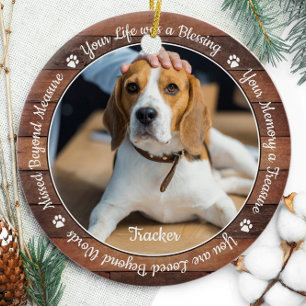 ペット素朴メモリアルペットロス記念犬の写真 セラミックオーナメント