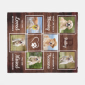 ペット素朴メモリアルメユニークモリ6犬写真 フリースブランケット (正面(横))