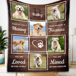 ペット素朴メモリアルメユニークモリ6犬写真 フリースブランケット