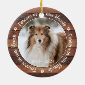 ペット素朴メモリアル手プリントドッグキャット2写真 セラミックオーナメント (裏面)