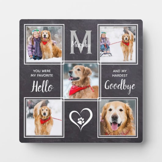 ペット素朴メモリアル記念写真コラージュ フォトプラーク (正面)