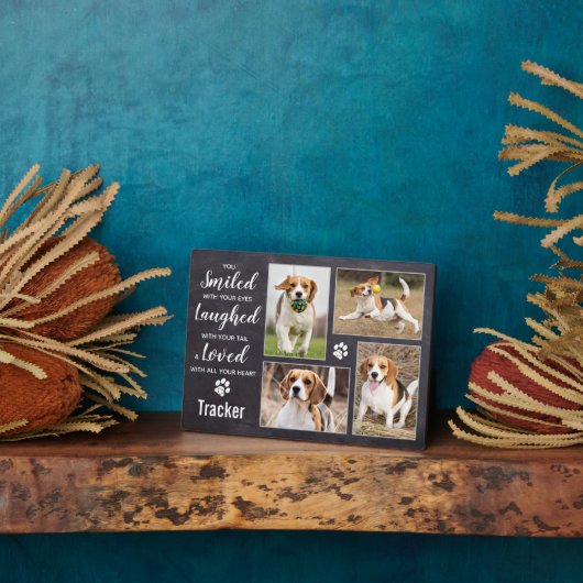 ペット素朴メモリアル記念写真コラージュ フォトプラーク (側面)