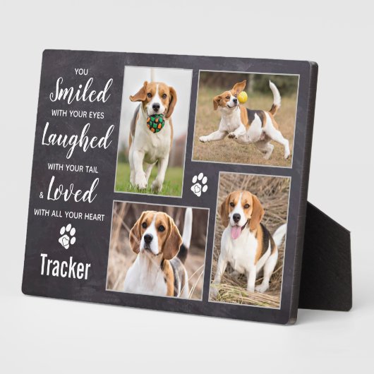 ペット素朴メモリアル記念写真コラージュ フォトプラーク (側面)