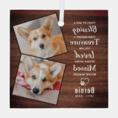 ペット素朴メモリアル詩犬2写真 ガラスオーナメント (裏面)