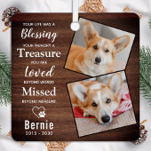 ペット素朴メモリアル詩犬2写真 メタルオーナメント