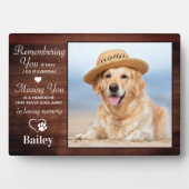 ペット素朴メモリパーソナライズされたー悔やみや弔慰ドッグロス フォトプラーク (正面)