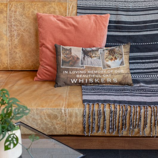 ペット素朴モダンフォトコラージュ猫/犬メモリアル アクセントクッション