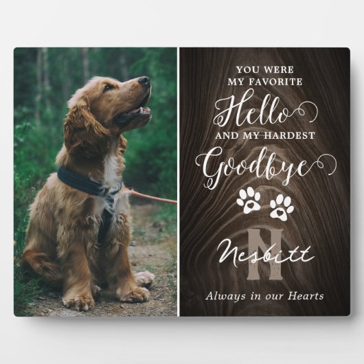 ペット素朴ロス記念写真 フォトプラーク (正面)