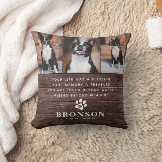 ペット素朴ロス記念引用文&フォトコラージュ クッション (ブランケット)