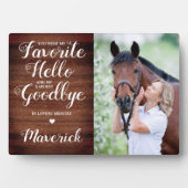 ペット素朴ロス馬パーソナライズされた記念写真 フォトプラーク (正面)