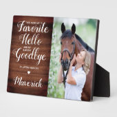 ペット素朴ロス馬パーソナライズされた記念写真 フォトプラーク (側面)