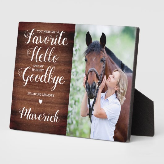 ペット素朴ロス馬パーソナライズされた記念写真 フォトプラーク (側面)