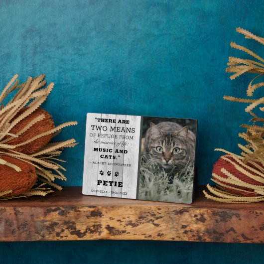 ペット素朴猫記念写真引用文記念 フォトプラーク (側面)