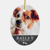 ペット素朴記念大理石の前足の写真 セラミックオーナメント (正面)