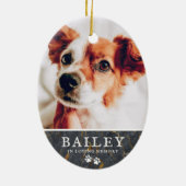 ペット素朴記念大理石の前足の写真 セラミックオーナメント (裏面)