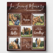 ペット素朴馬の記念パーソナライズされた写真 フォトプラーク (正面)
