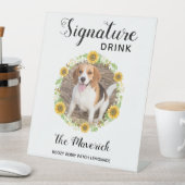 ペット結婚のシグネチャードリンクひまわり写真 台座サイン (インサイチュ)