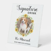 ペット結婚のシグネチャードリンクひまわり写真 台座サイン (正面)