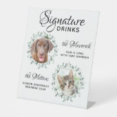 ペット結婚のシグネチャードリンク2フォトドッグバー 台座サイン (正面)