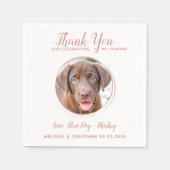 ペット結婚のモダンバラ金ゴールド犬の写真ありがとう スタンダードカクテルナプキン (正面)