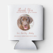 ペット結婚のモダンバラ金ゴールド犬の写真ありがとう 缶クーラー (裏面)