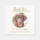 ペット結婚の感謝のカスタム写真エレガント金ゴールド スタンダードカクテルナプキン (正面)