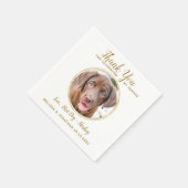 ペット結婚の感謝のカスタム写真エレガント金ゴールド スタンダードカクテルナプキン (角)