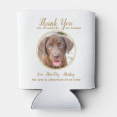 ペット結婚の感謝のカスタム写真エレガント金ゴールド 缶クーラー (裏面)