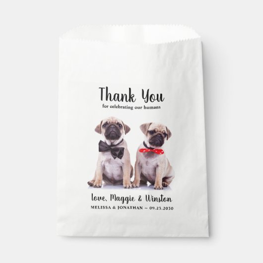 ペット結婚の感謝の写真パーソナライズされた犬 フェイバーバッグ (正面)