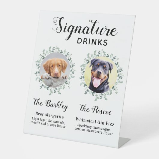 ペット結婚の犬のシグネチャードリンクカスタム2 Photo 台座サイン (正面)