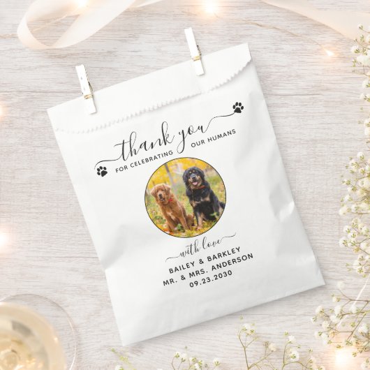 ペット結婚スモダンプエレガントト写真ありがとう フェイバーバッグ (クリップ留めされた状態)