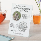 ペット結婚ズハネムーンファンドドッグフォトベンモQRコード 台座サイン (インサイチュ)