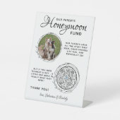 ペット結婚ズハネムーンファンドドッグフォトベンモQRコード 台座サイン (正面)