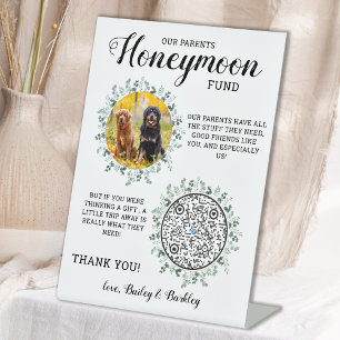 ペット結婚ズ犬の写真ハネムーン基金ベンモQRコード 台座サイン