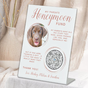 ペット結婚ズ犬の写真バラ金ゴールドハネムーン基金 台座サイン
