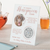 ペット結婚ズ犬の写真バラ金ゴールドハネムーン基金 台座サイン (インサイチュ)